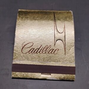 Vtg Cadillac Hubacher Car Dealership Matchbook Sacramento CA So Cal Advertising